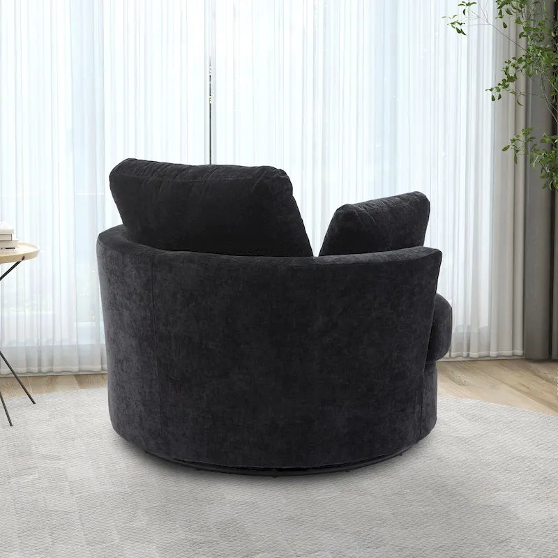 Fauteuil club pivotant rembourré avec piètement en métal