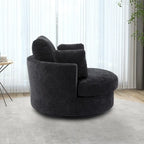Fauteuil club pivotant rembourré avec piètement en métal