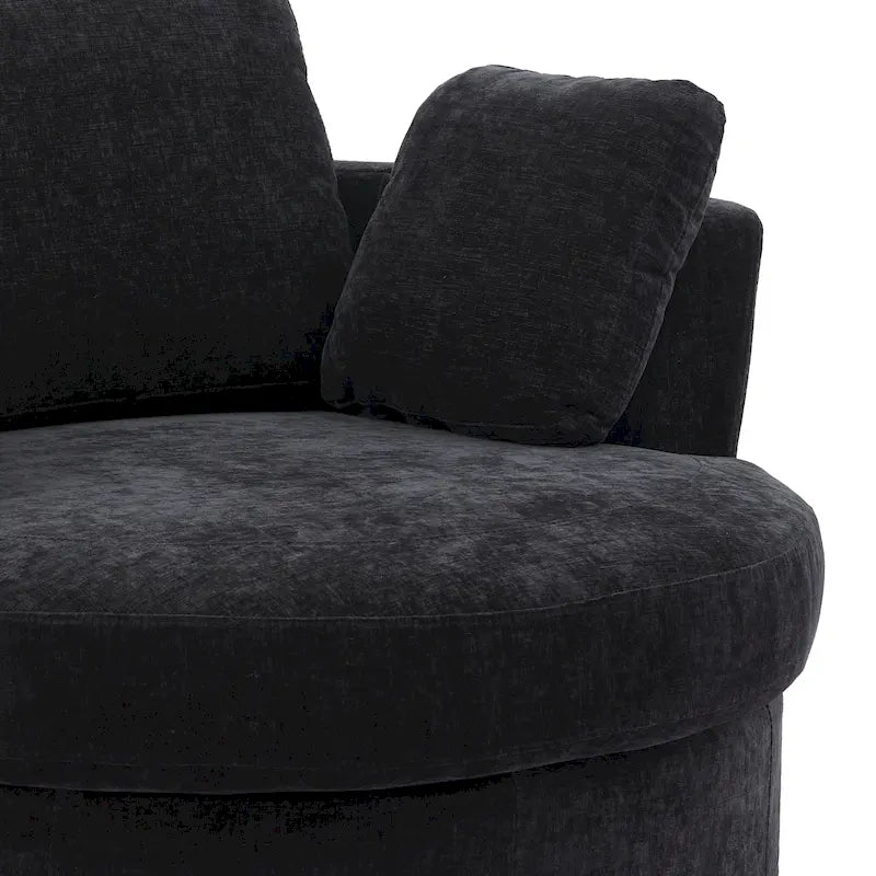 Fauteuil club pivotant rembourré avec piètement en métal