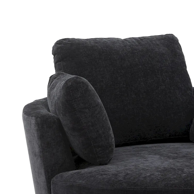 Fauteuil club pivotant rembourré avec piètement en métal