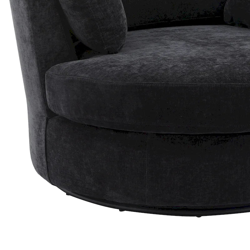 Fauteuil club pivotant rembourré avec piètement en métal