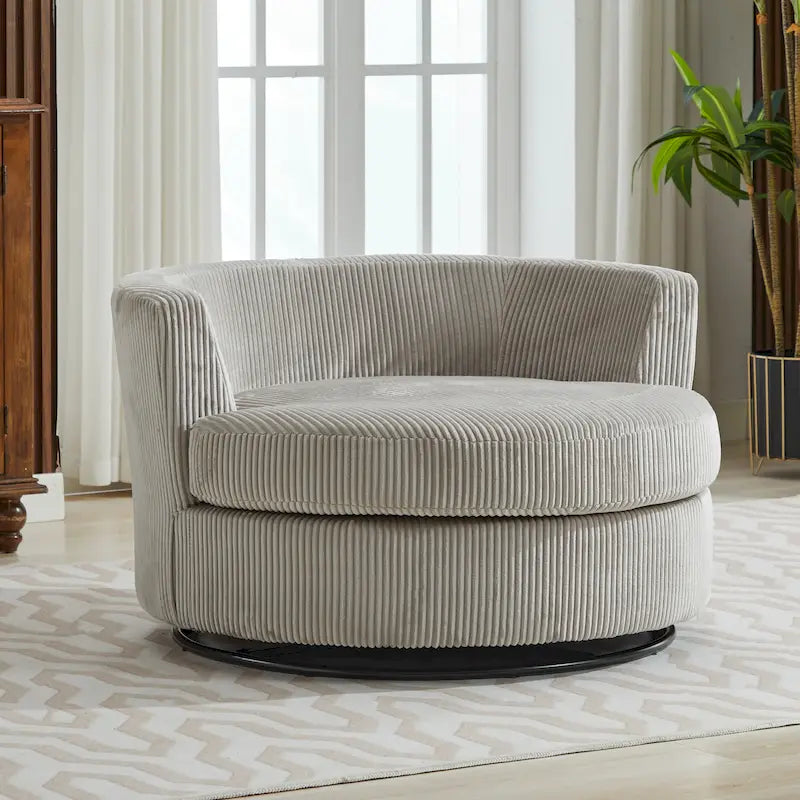 Fauteuil club pivotant rembourré avec piètement en métal