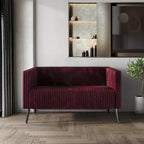 Canapé deux places CraftPorch en velours côtelé, moderne et glamour