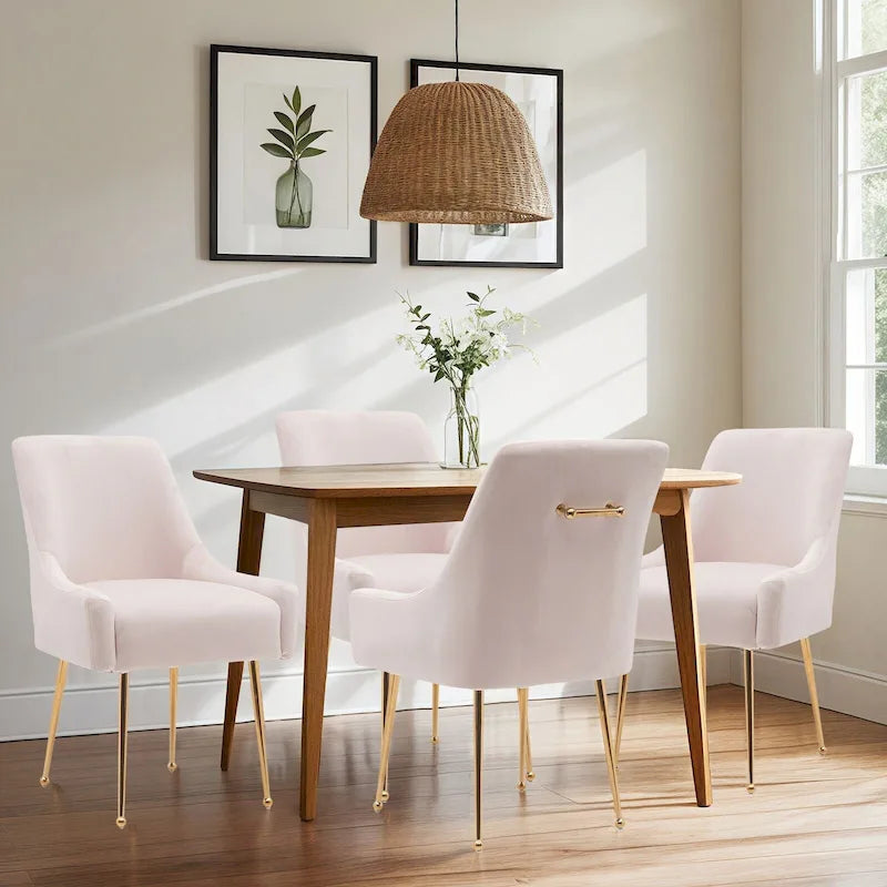 Ensemble de 2 chaises de salle à manger capitonnées en velours