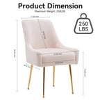 Ensemble de 2 chaises de salle à manger capitonnées en velours