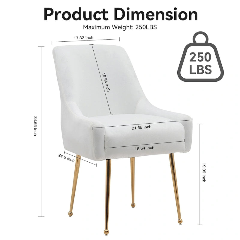 Ensemble de 2 chaises de salle à manger capitonnées en velours
