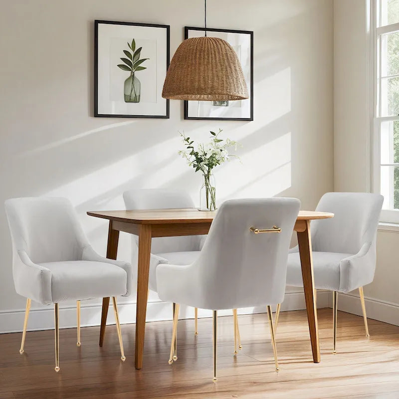 Ensemble de 2 chaises de salle à manger capitonnées en velours