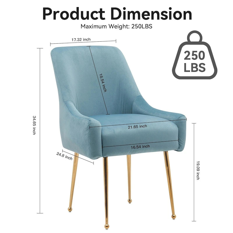 Ensemble de 2 chaises de salle à manger capitonnées en velours