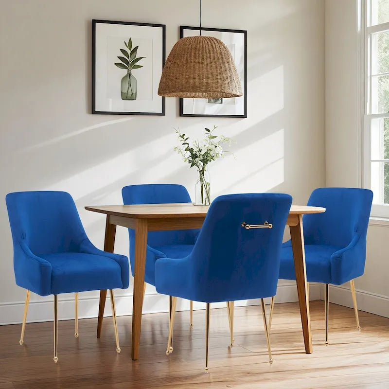 Ensemble de 2 chaises de salle à manger capitonnées en velours