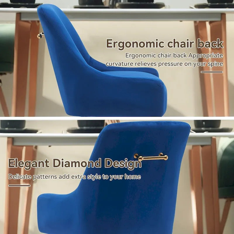 Ensemble de 2 chaises de salle à manger capitonnées en velours