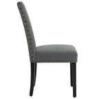 Ensemble de 2 chaises de salle à manger Parsons avec revêtement en tissu et garniture cloutée