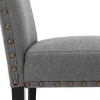 Ensemble de 2 chaises de salle à manger Parsons avec revêtement en tissu et garniture cloutée