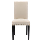 Ensemble de 2 chaises de salle à manger Parsons avec revêtement en tissu et garniture cloutée