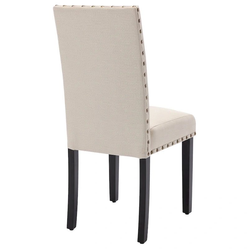 Ensemble de 2 chaises de salle à manger Parsons avec revêtement en tissu et garniture cloutée