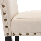 Ensemble de 2 chaises de salle à manger Parsons avec revêtement en tissu et garniture cloutée