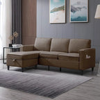 Canapé d'angle moderne 3 places Mixoy 78 pouces avec pouf