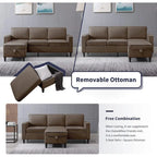 Canapé d'angle moderne 3 places Mixoy 78 pouces avec pouf