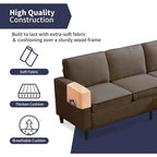 Canapé d'angle moderne 3 places Mixoy 78 pouces avec pouf