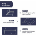 Canapé d'angle moderne 3 places Mixoy 78 pouces avec pouf