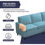 Canapé d'angle moderne 3 places Mixoy 78 pouces avec pouf