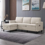 Canapé d'angle moderne 3 places Mixoy 78 pouces avec pouf