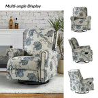 Fauteuil inclinable pivotant à bascule Roderich Farmhouse à imprimé floral et accoudoirs roulés par HULALA HOME