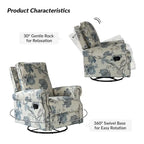 Fauteuil inclinable pivotant à bascule Roderich Farmhouse à imprimé floral et accoudoirs roulés par HULALA HOME
