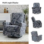 Fauteuil inclinable pivotant à bascule Roderich Farmhouse à imprimé floral et accoudoirs roulés par HULALA HOME