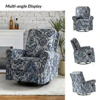 Fauteuil inclinable pivotant à bascule Roderich Farmhouse à imprimé floral et accoudoirs roulés par HULALA HOME