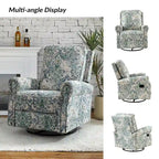 Fauteuil inclinable pivotant à bascule Roderich Farmhouse à imprimé floral et accoudoirs roulés par HULALA HOME