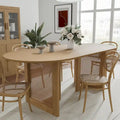 Table de salle à manger ovale Wooakway en bois massif de 170 cm (67 pouces) pour 6 à 8 personnes, style nordique