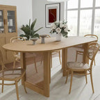 Table de salle à manger ovale Wooakway en bois massif de 170 cm (67 pouces) pour 6 à 8 personnes, style nordique