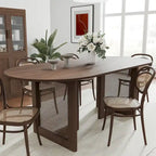 Wooakway Solid Wood 67 Oval Dining Table for 6-8 People Nordic style