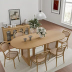 Table de salle à manger ovale Wooakway en bois massif de 170 cm (67 pouces) pour 6 à 8 personnes, style nordique