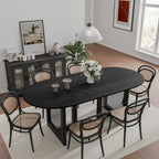 Table de salle à manger ovale Wooakway en bois massif de 170 cm (67 pouces) pour 6 à 8 personnes, style nordique