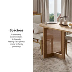 Table de salle à manger ovale Wooakway en bois massif de 170 cm (67 pouces) pour 6 à 8 personnes, style nordique