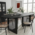 Table de salle à manger ovale Wooakway en bois massif de 170 cm (67 pouces) pour 6 à 8 personnes, style nordique