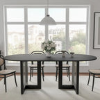 Table de salle à manger ovale Wooakway en bois massif de 170 cm (67 pouces) pour 6 à 8 personnes, style nordique