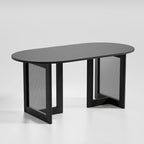 Table de salle à manger ovale Wooakway en bois massif de 170 cm (67 pouces) pour 6 à 8 personnes, style nordique