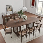 Table de salle à manger ovale Wooakway en bois massif de 170 cm (67 pouces) pour 6 à 8 personnes, style nordique