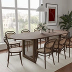 Table de salle à manger ovale Wooakway en bois massif de 170 cm (67 pouces) pour 6 à 8 personnes, style nordique