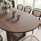 Table de salle à manger ovale Wooakway en bois massif de 170 cm (67 pouces) pour 6 à 8 personnes, style nordique