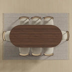 Table de salle à manger ovale Wooakway en bois massif de 170 cm (67 pouces) pour 6 à 8 personnes, style nordique