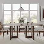 Table de salle à manger ovale Wooakway en bois massif de 170 cm (67 pouces) pour 6 à 8 personnes, style nordique