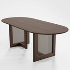 Table de salle à manger ovale Wooakway en bois massif de 170 cm (67 pouces) pour 6 à 8 personnes, style nordique