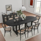 Table de salle à manger ovale Wooakway en bois massif de 170 cm (67 pouces) pour 6 à 8 personnes, style nordique