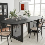 Table de salle à manger ovale Wooakway en bois massif de 170 cm (67 pouces) pour 6 à 8 personnes, style nordique