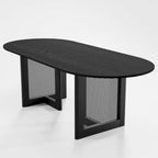 Table de salle à manger ovale Wooakway en bois massif de 170 cm (67 pouces) pour 6 à 8 personnes, style nordique