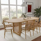 Table de salle à manger ovale Wooakway en bois massif de 170 cm (67 pouces) pour 6 à 8 personnes, style nordique