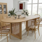 Table de salle à manger ovale Wooakway en bois massif de 170 cm (67 pouces) pour 6 à 8 personnes, style nordique